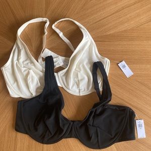 Lot of 2 BNWT 40DD unlined bras, Old Navy. BRAND NEW, Black and Ivory.